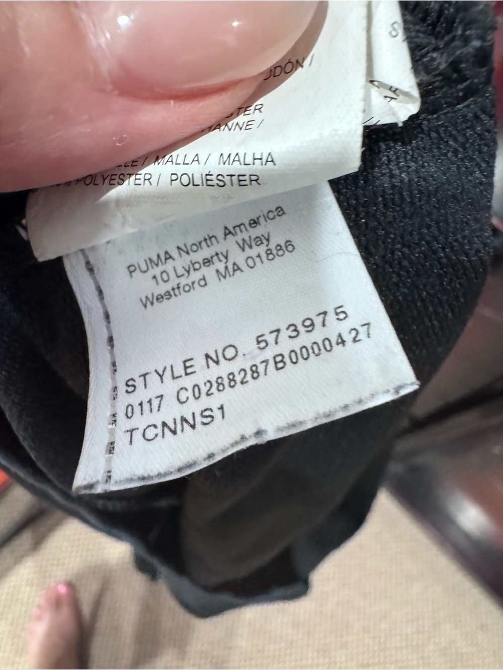 Puma Black Hoodie with White Puma Logo - Picture 10 of 11